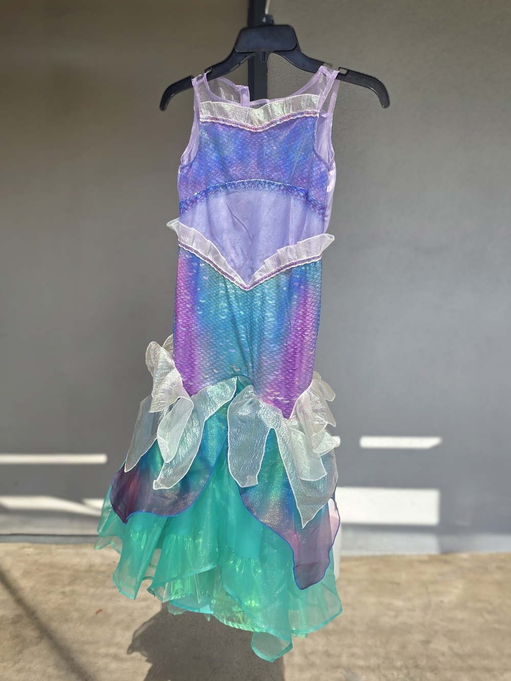 Like New Girls' Disney Little Mermaid Costume Dress - Purple, Teal Size 5-6